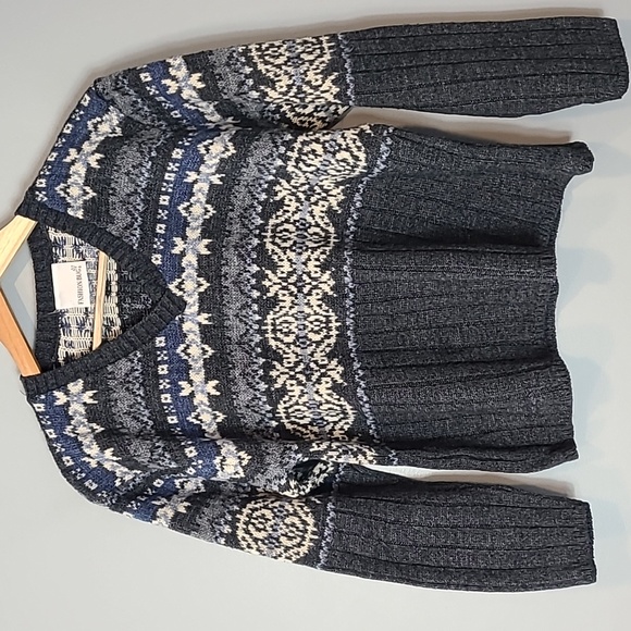Vintage Fashion Bug Y2K 90s Fair Isle Sweater Nordic Boxy Size Medium Heritage - Picture 1 of 7